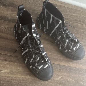Valentino Black and White High-Top Sneakers